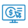 Blue digital banking icon
