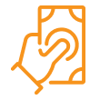 Orange paying cash icon