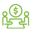 Green financial meeting icon